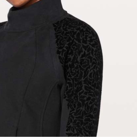 Lululemon Floral Flock Pullover Lightweight Scuba Cotton Velvet SweatShirt Goth - Picture 14 of 16